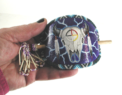 Authentic Native American hand painted Stick Barrette by Pine Ridge Lakota artisan