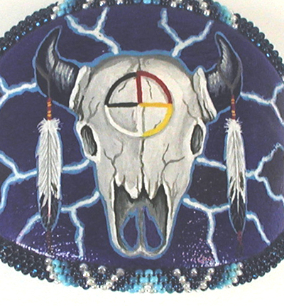 Authentic Native American hand painted Stick Barrette by Pine Ridge Lakota artisan