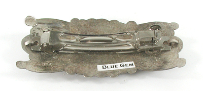 Authentic Native American Sterling Silver and Blue Gem turquoise barrette by Yaqui silversmith Art Tafoya