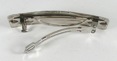 Authentic Native American sterling silver stamped barrette by Navajo artist Arnold Blackgoat