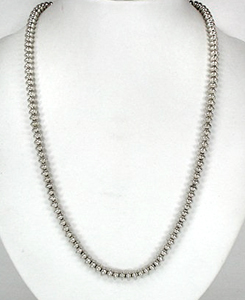 Hand made Native American Indian Jewelry; Navajo Sterling Silver bead necklace