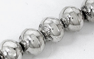 Authentic Native American Sterling Silver stamped bead necklace Navajo pearls by Michelle Jameson