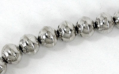 Authentic Native American Sterling Silver stamped bead necklace Navajo pearls by Michelle Jameson