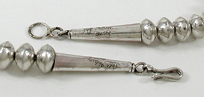 authentic Native American handmade Sterling Silver smooth bead necklace 24 inch by Navajo silversmith Jeff Nelson