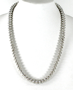 authentic Native American handmade Sterling Silver Navajo Pearls smooth bead necklace 28 1/2 inch by Navajo silversmith Jeff Nelson