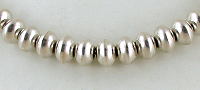authentic Native American hand made Sterling Silver smooth bead necklace 20 inch by Navajo silversmith Michelle Jameson