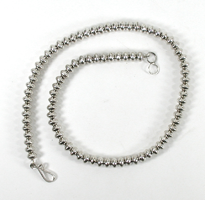 authentic Native American hand made Sterling Silver smooth bead necklace 20 inch by Navajo silversmith Michelle Jameson