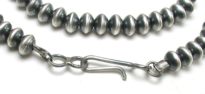 authentic Native American hand made Sterling Silver smooth bead necklace 20 inch by Navajo silversmith Tonisha Haley