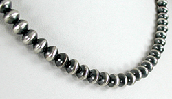 Authentic Native American Hand made Sterling Silver Navajo Pearl bead necklace by Navajo Jeffrey Nelson