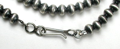 authentic Native American hand made Sterling Silver smooth bead necklace 20 inch by Navajo silversmith Tonisha Haley