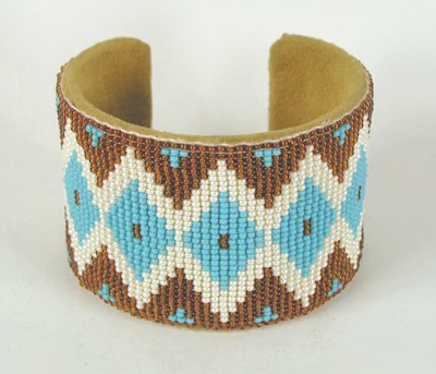 Hand Beaded flexible wide cuff bracelet