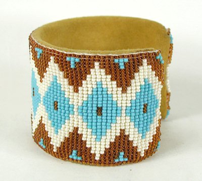 Hand Beaded flexible wide cuff bracelet