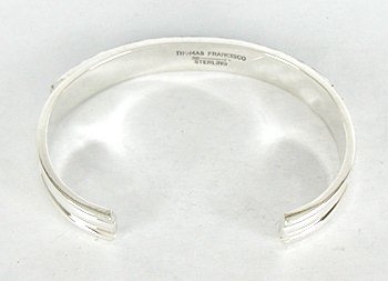 Hand made Native American Indian Navajo Sterling Silver Opal Inlay Bracelet