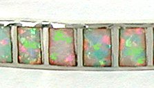 Sterling Silver Turquoise and Opal Inlay Bracelet