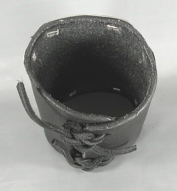 Authentic Native American sterling silver ketoh leather cuff bowguard by Yaqui  artist Art Tafoya