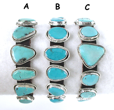 Authentic Native American leather concho Bracelet with turquoise stones set in Sterling Silver adjustable 5 1/2 to 8 inches