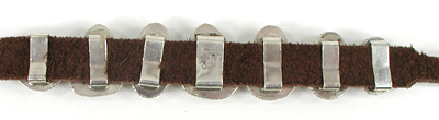Authentic Native American leather concho Bracelet with turquoise stones set in Sterling Silver adjustable 5 1/2 to 8 inches