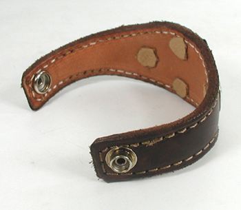 Authentic Native American sterling silver and turquoise leather cuff bracelet by Yaqui artist Art Tafoya