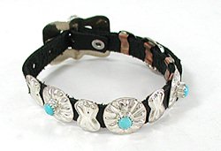 Sterling Silver Turquoise concho belt style bracelet