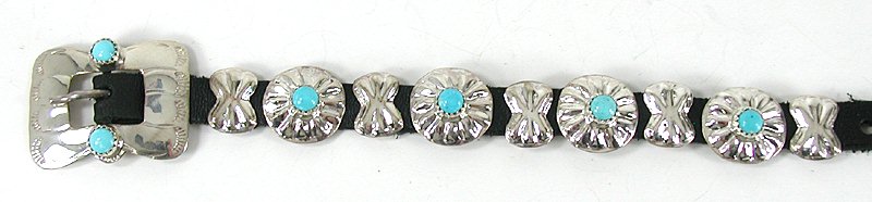 Sterling Silver turquoise concho bracelet