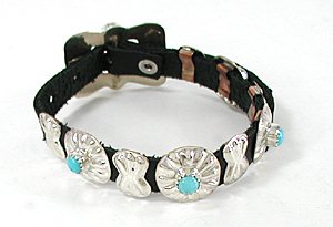Sterling Silver turquoise concho bracelet