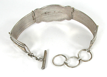 sterling silver overlay link bracelet with 12K gold fill 6 to 7 inches