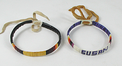 Authentic Native American handmade porcupine quill bracelets by Lakota artisan Ivan Knife.