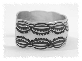 Hand made Native American Indian Jewelry; Navajo Sterling Silver Navajo bracelet