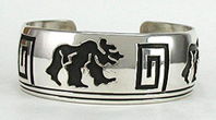 Hand made Native American Indian Jewelry; Navajo Sterling Silver bracelet