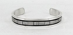 Native American Indian Jewelry Bruce Morgan Navajo Sterling Silver bracelet