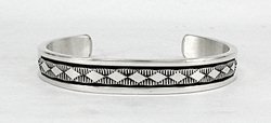 Native American Indian Jewelry Bruce Morgan Navajo Sterling Silver bracelet