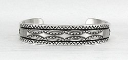 Native American Indian Jewelry Bruce Morgan Navajo Sterling Silver bracelet