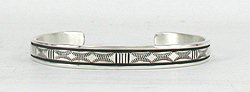 Native American Indian Jewelry Bruce Morgan Navajo Sterling Silver bracelet