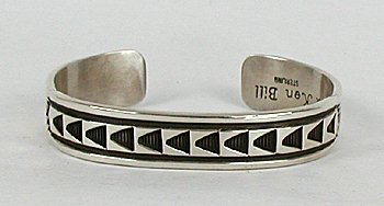 Authentic Native American Navajo Mary and Ken Bill Sterling Silver bracelet