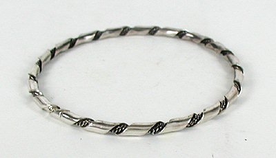 sterling silver ribbon twist bangle bracelet