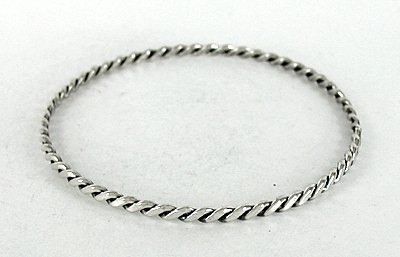 sterling silver Flat twist bangle bracelet