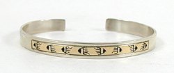 Authentic Native American Sterling Silver and Gold Bracelet by Navajo Do novan Skeets