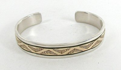 Authentic Native American Sterling Silver bracelet by Navajo Bruce Morgan