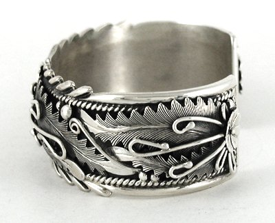 Authentic Native American Sterling Silver bracelet by Navajo silversmith Peterson Johnson