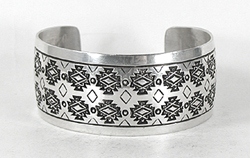 Authentic Native American Stamped Sterling Silver Bracelet by Navajo silversmith Vincent J. Platero