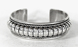Authentic Native American Sterling Silver Bracelet by Navajo silversmith Tommie  Charley