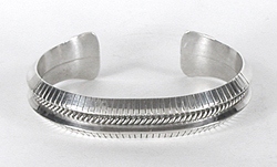 Authentic Native American sterling silver bracelet by Zuni silversmith Ethel Peina
