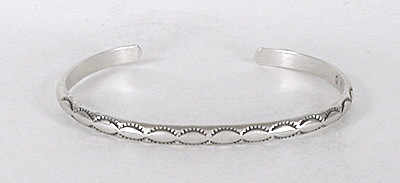 Authentic Native American sterling silver bracelet by Navajo Guy K. Williams