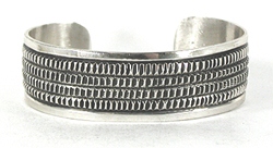 Authentic Native American sterling silver bracelet by Navajo Leonard Maloney
