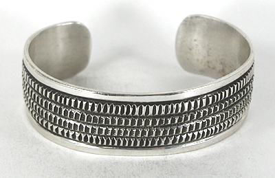 Authentic Native American sterling silver bracelet by Navajo Leonard Maloney