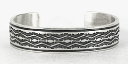 Authentic Native American Sterling Silver cuff bracelet by Navajo silversmith Sunshine Reeves