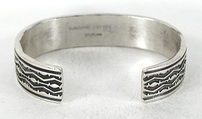 Authentic Native American sterling silver bracelet by Navajo Sunshine Reevest