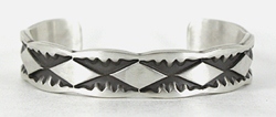 Authentic Native American sterling silver bracelet by Navajo Nora Bill