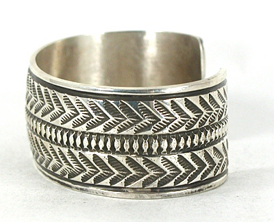 Authentic Native American sterling silver bracelet by Navajo Freddie Maloney
