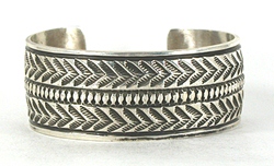 Authentic Native American sterling silver bracelet by Navajo Freddie Maloney